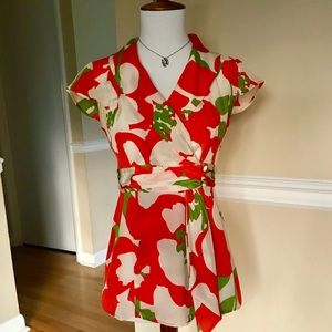 🌺 Banana Republic Abstract Floral Silk Shirt 🌺